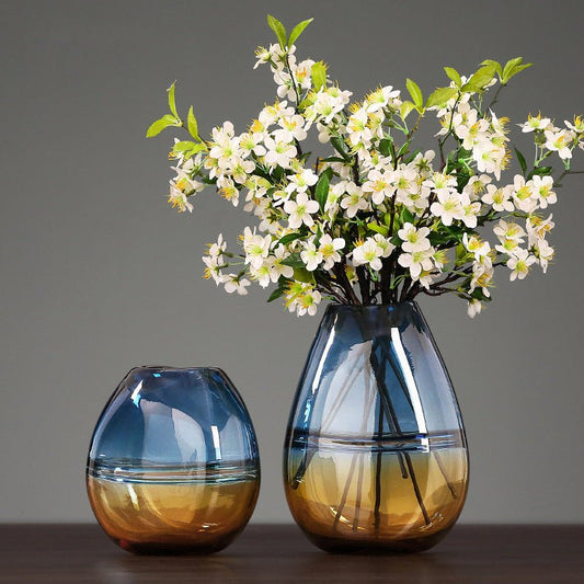 Gradient Light Luxury Glass Modern Minimalist Vase | Decor Gifts and More