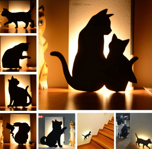 LED Animal Dog Cat Shape Night Light Sensor Control Smart Sound Wall Lamp Home Corridor Balcony Night Lamp Baby Kids Sleep Lamps | Decor Gifts and More