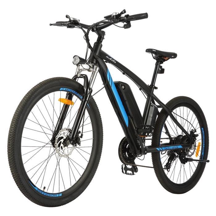 27.5 Inch Electric Bicycle Cycling Disc Brake Wheel Mountain Bike With Headlamp Black / Blue 10AH Lithium Ion Battery | Decor Gifts and More