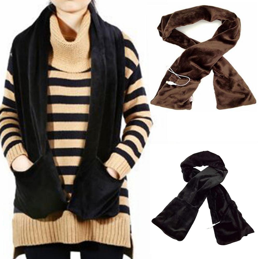 Black Fashion Warm USB Heating Scarf | Decor Gifts and More