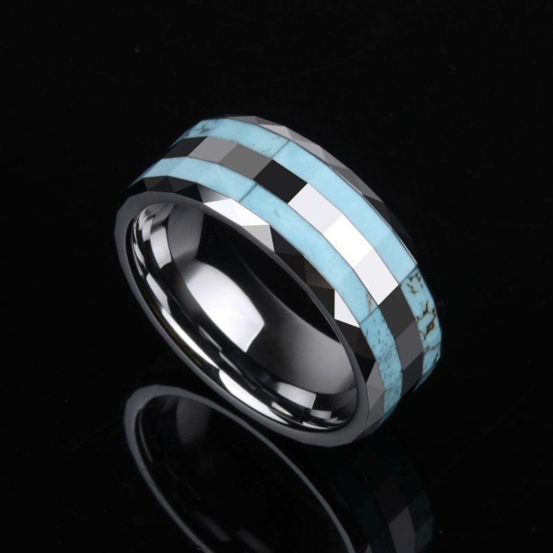 Sapphire tungsten steel ring | Decor Gifts and More