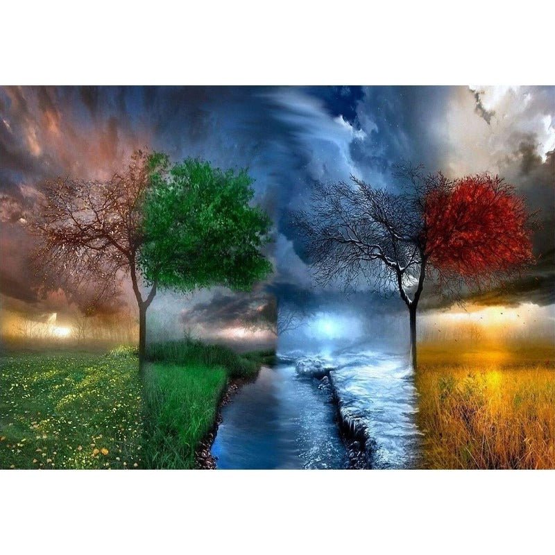 The Four Seasons Tree  Painting By Numbers Kit | Decor Gifts and More