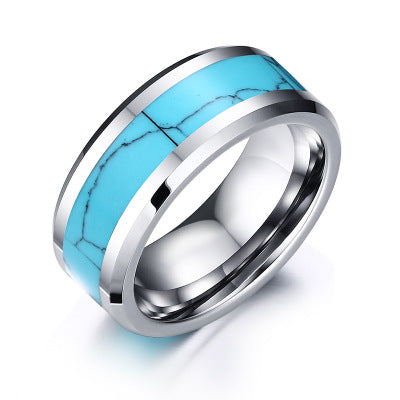 Turquoise tungsten steel ring | Decor Gifts and More