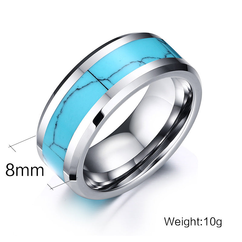 Turquoise tungsten steel ring | Decor Gifts and More