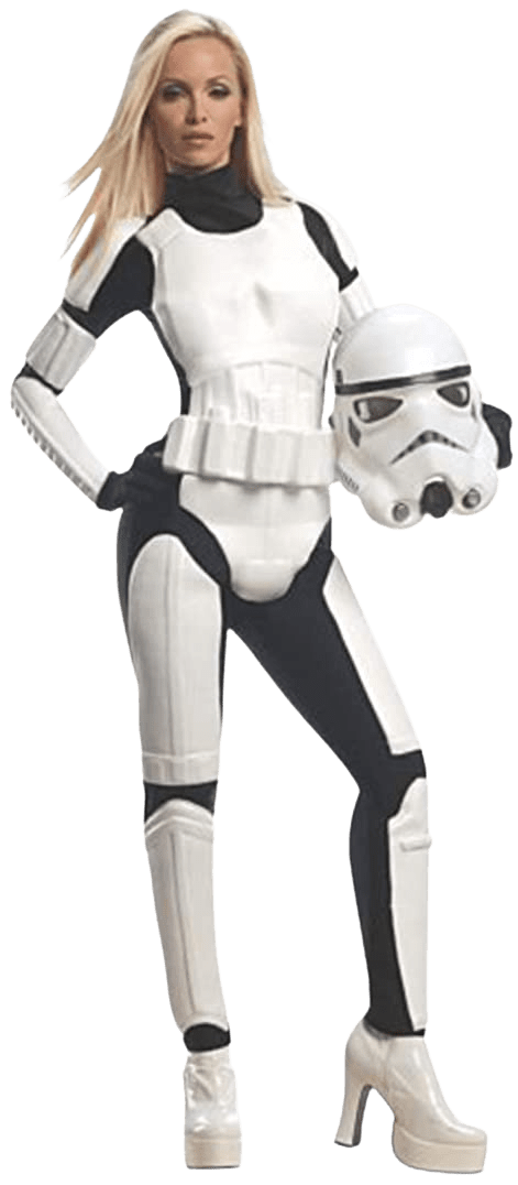 Star Wars Adult Female Stormtrooper, White/Black, Small Size  6-10 | Decor Gifts and More