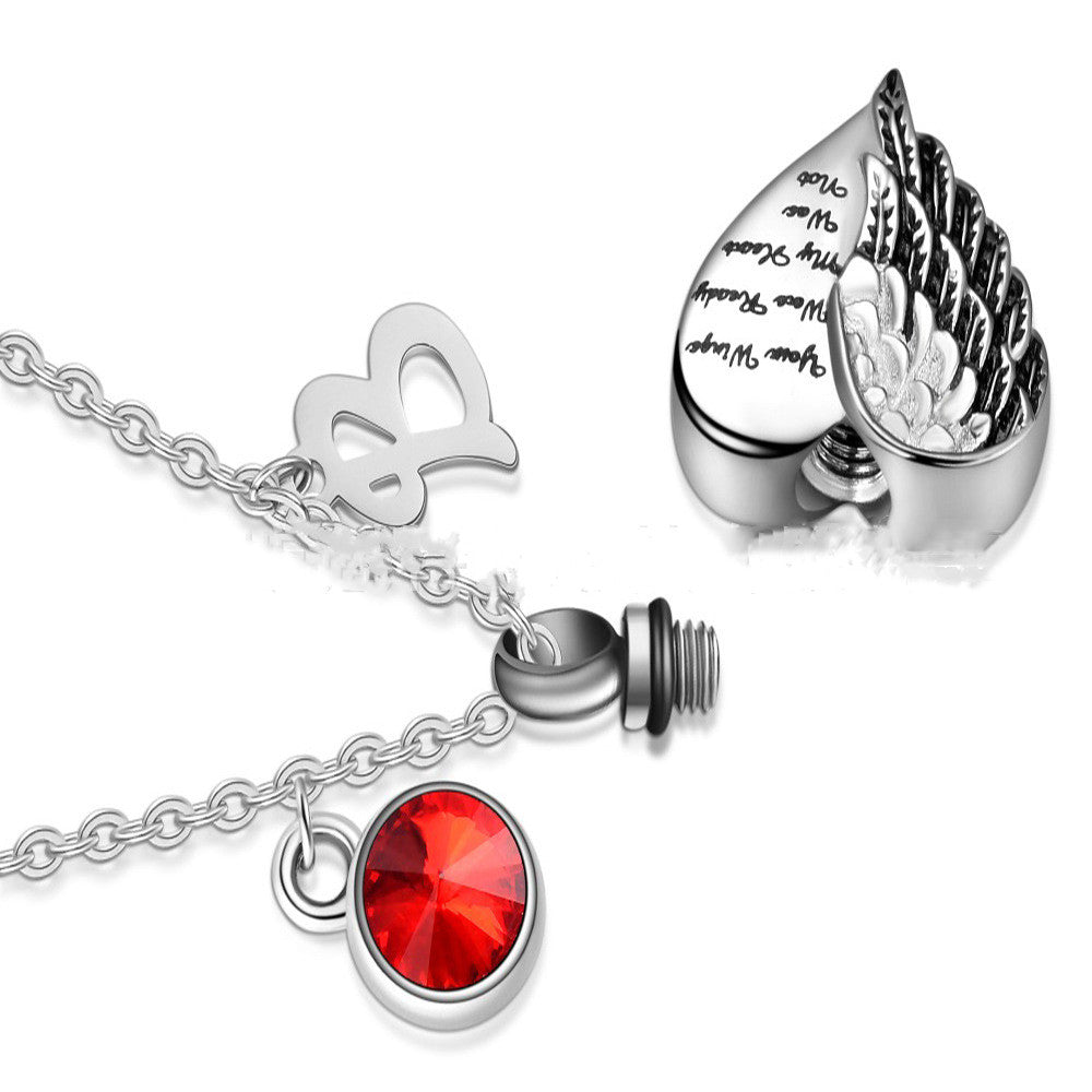 Stainless Steel Love Perfume Bottle Pendant  Birthday Stone | Decor Gifts and More