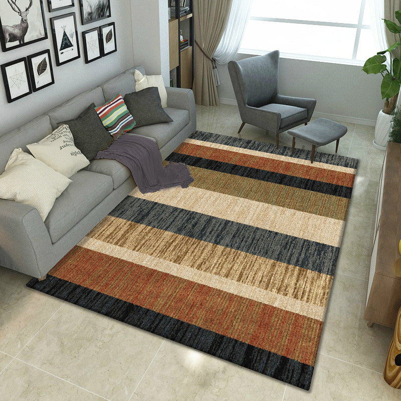 rustic brown stripe area rug home office carpet