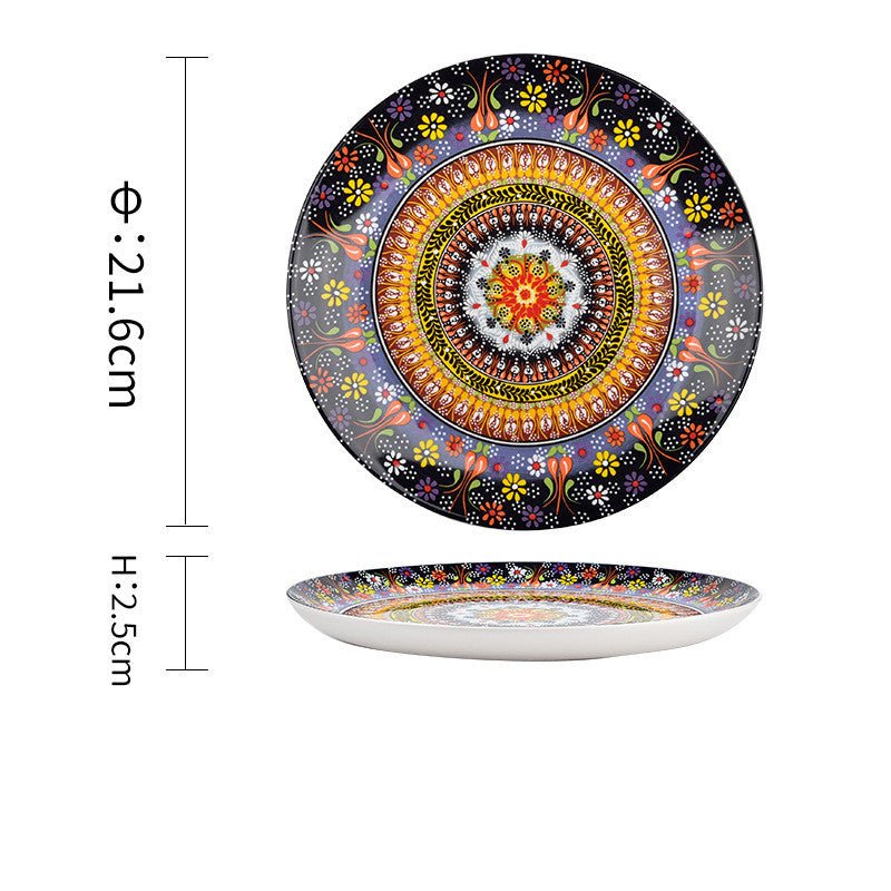 Underglaze Ceramic Tableware Bohemian Household Dishes | Decor Gifts and More