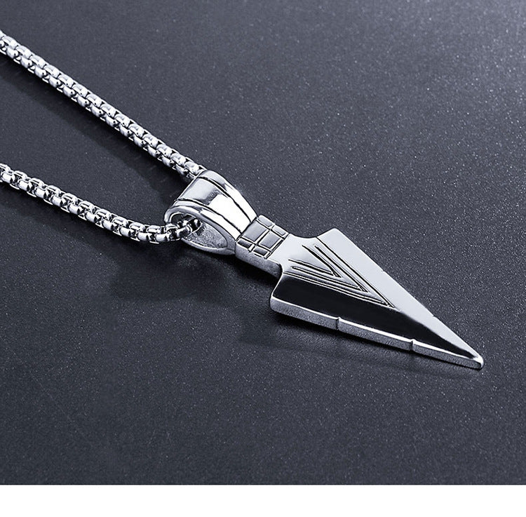 European America jewelry men stainless steel spear necklace with chain | Decor Gifts and More