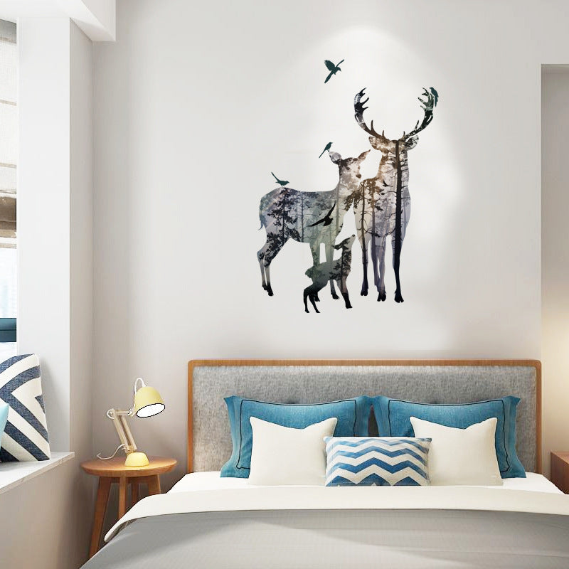 Creative Wall Stickers Elk Family Modern Nordic Style Living Room TV Decoration Wall Stickers | Decor Gifts and More