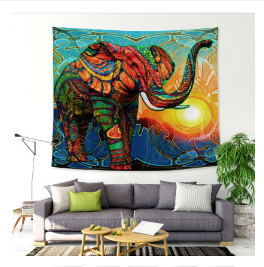 Sunshine Elephant Tapestry Home Art Decoration | Decor Gifts and More