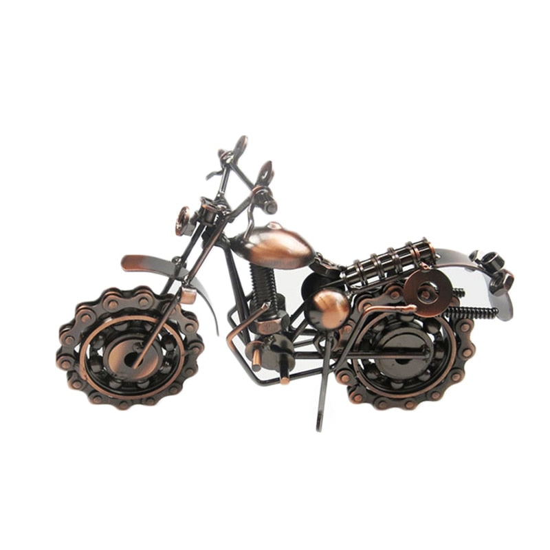 Motorcycle Model Home Office Decor Vintage Figurine Iron Motorbike Boy Toy | Decor Gifts and More