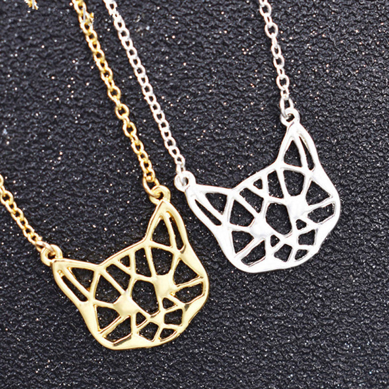 Hollow cat head necklace female pendant personality necklace | Decor Gifts and More