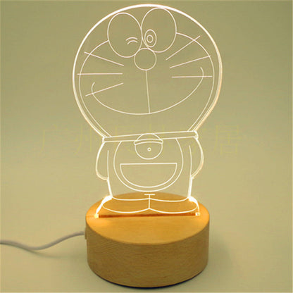 3D solid wood table lamp