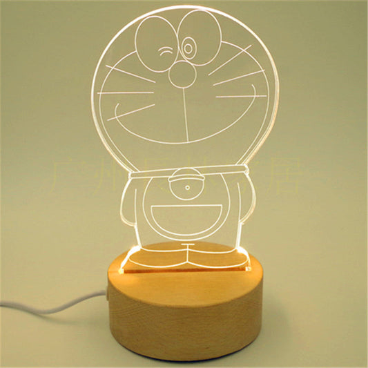 3D solid wood table lamp