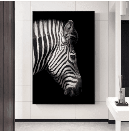 Black And White Animal Zebra Wall Art Canvas Painting Wall Poster Living Room Decor | Decor Gifts and More