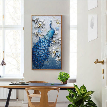 New 5d diamond painting full of peacock blue porch diamond painting | Decor Gifts and More