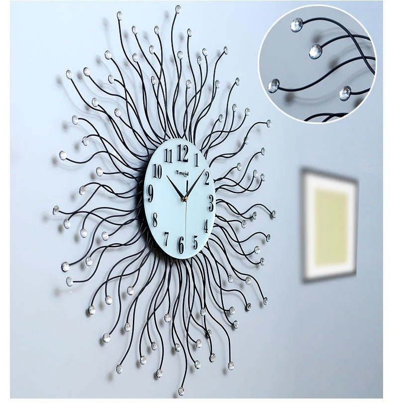 Large Rooting Sun Decorative Round Wall Clock | Decor Gifts and More