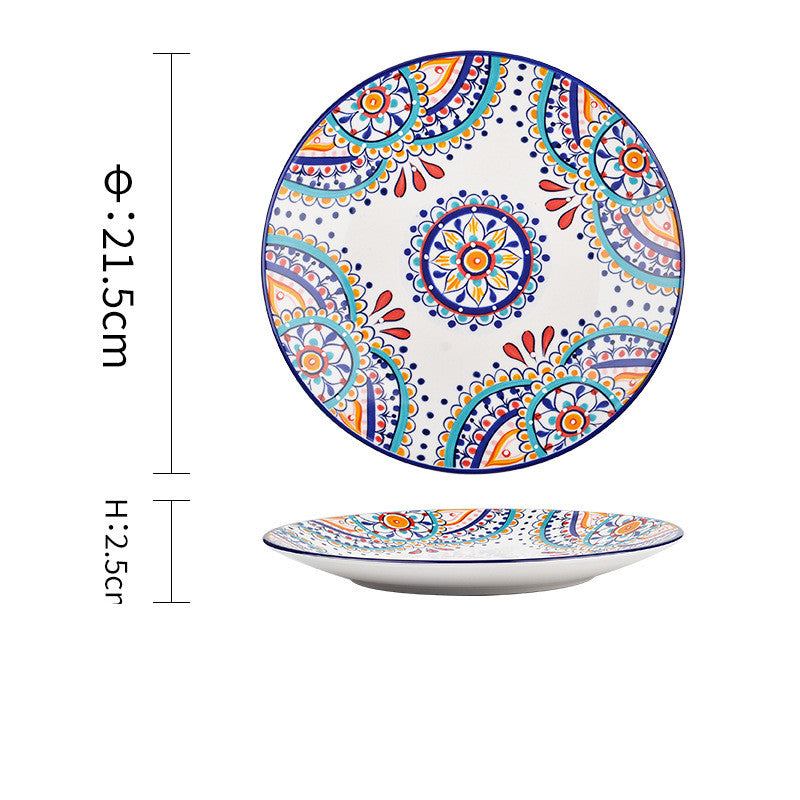 Underglaze Ceramic Tableware Bohemian Household Dishes | Decor Gifts and More