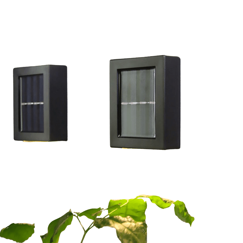 2PC Black Modern Garden Pathway Lighting Solar Panel 2LED Waterproof | Decor Gifts and More