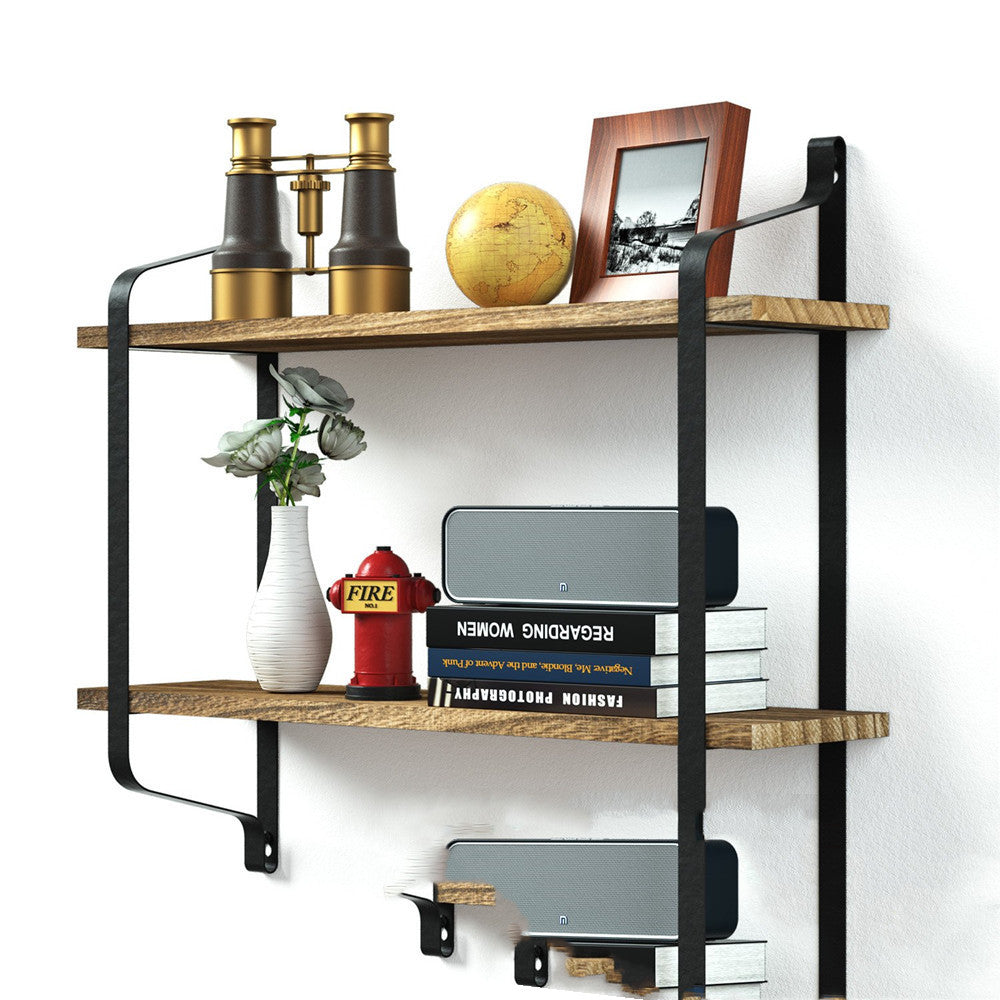 Shelves Kitchen Solid Wood Wall Shelf Wrought Iron Bracket | Decor Gifts and More