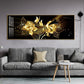 Black Gold Rose Abstract Wall Art Canvas | Decor Gifts and More