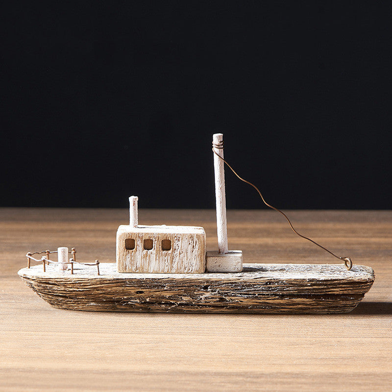 Vintage wooden ship sailing model