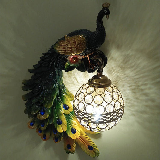 Retro Corridor Aisle Living Room Bedroom Hotel Decoration Project LED Peacock Wall Lamp | Decor Gifts and More