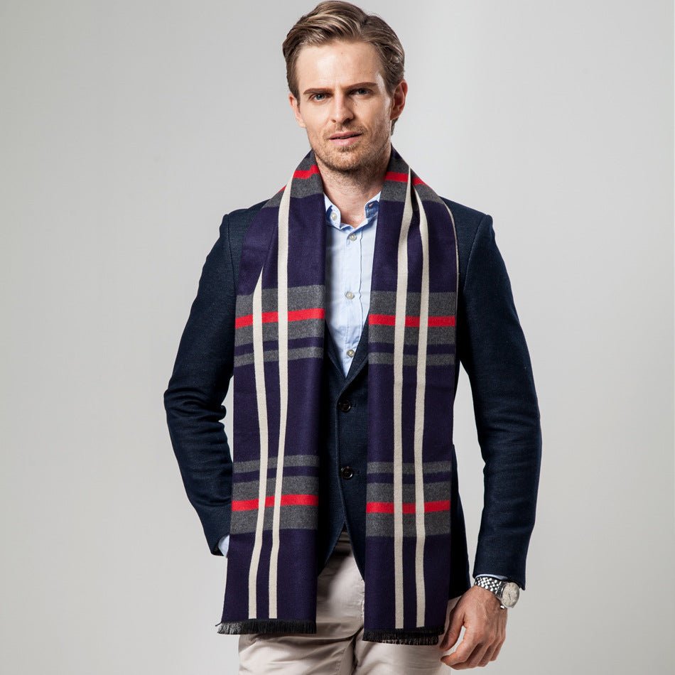 Men's Scarf Plaid Scarf Men's Cashmere | Decor Gifts and More