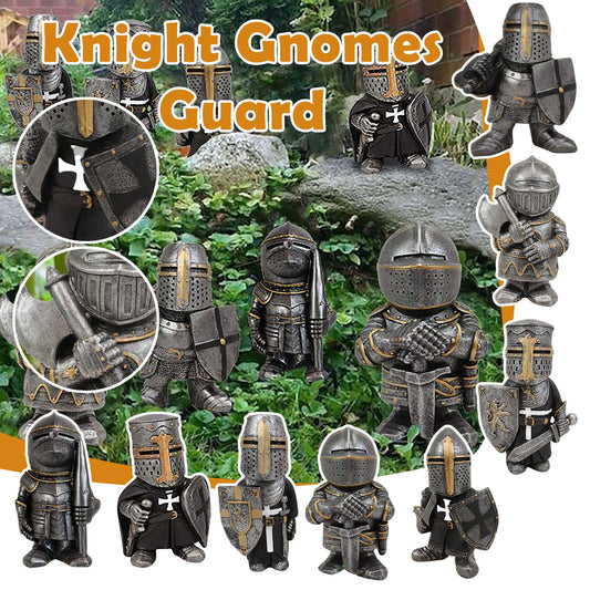 Knight Gnomes Guard Garden Statues Resin Knight Dwarf Warrior Gnome Figurines Funny Cavalier Paladin Sculptures For Lawn Decor | Decor Gifts and More