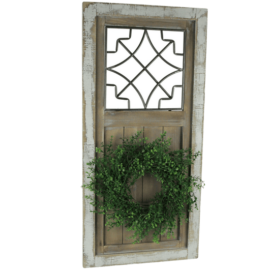 Decorative Wooden Door Wall Art Metal Accent Window Rustic Home Decor Sculpture - Home Decor Gifts and More