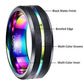 Two-tone Tungsten Steel Ring 8mm Wide Lass Middle Groove | Decor Gifts and More