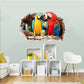 Broken Hole Wall Stickers Parrot Love Creative Home Decoration Background Wall Stickers
