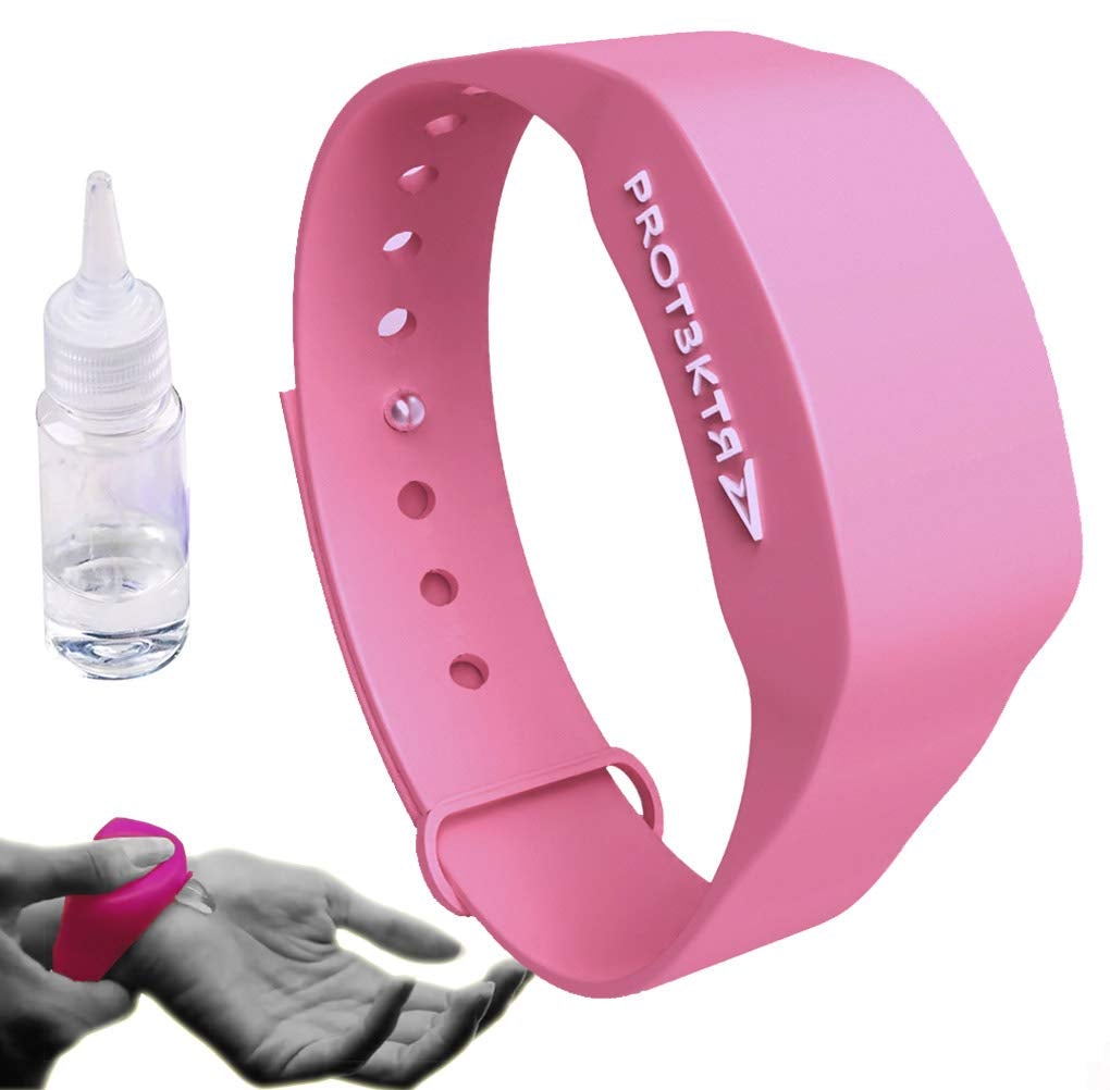 Wristband Hand Sanitizer Dispenser Medical-Grade Silicone and is Easily Refillable, Reusable, Sealable, Washable, Adjustable Strap and Leak-Proof Cap. (Pink2) - Home Decor Gifts and More