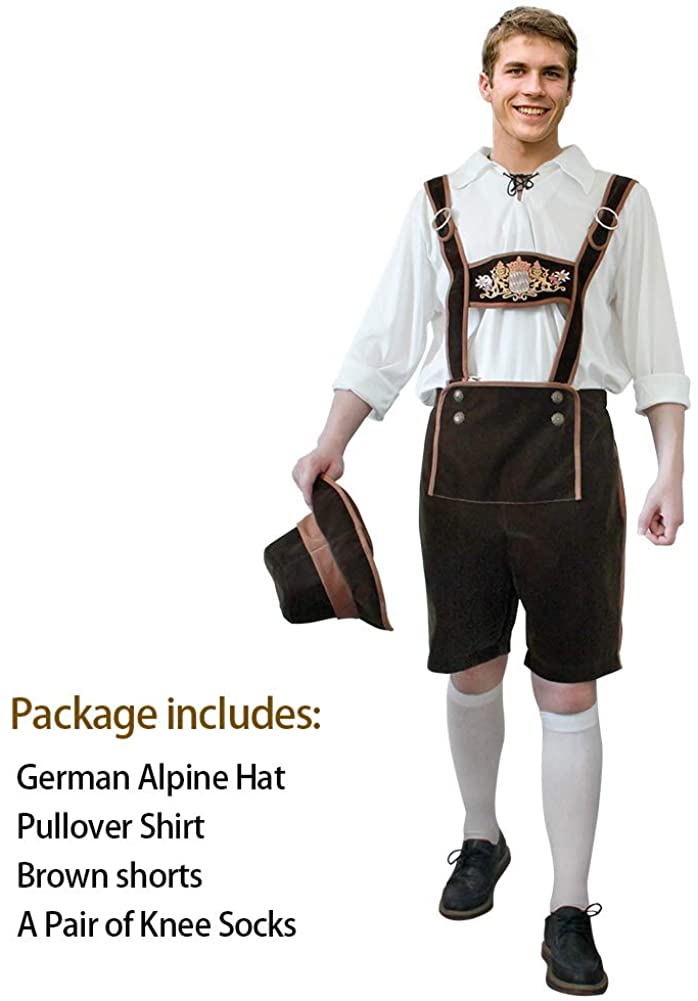 Brwoynn Oktoberfest Halloween Costume for Men, German Bavarian Costume Set, Halloween Costume for Adult | Decor Gifts and More