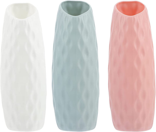 3pcs New Matte Contemporary Style Unbreakable Pastel Flower Vases | Decor Gifts and More