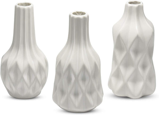 Ceramic Vase Set, Modern Home Decor White Vase Set of 3 - Home Decor Gifts and More