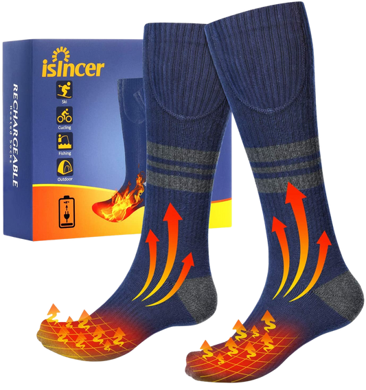 Isincer Heated Socks for Men Women- Rechargeable Electric Heating Socks with 4400mAh Large Capacity Battery,3 Heating Settings Electric Heated Socks for Skiing Camping Running Fishing - Home Decor Gifts and More