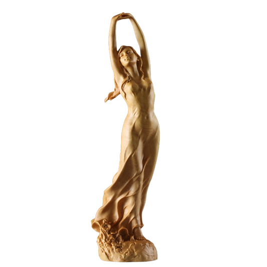 23cm handmade boxwood carved fairy statue sculptured art