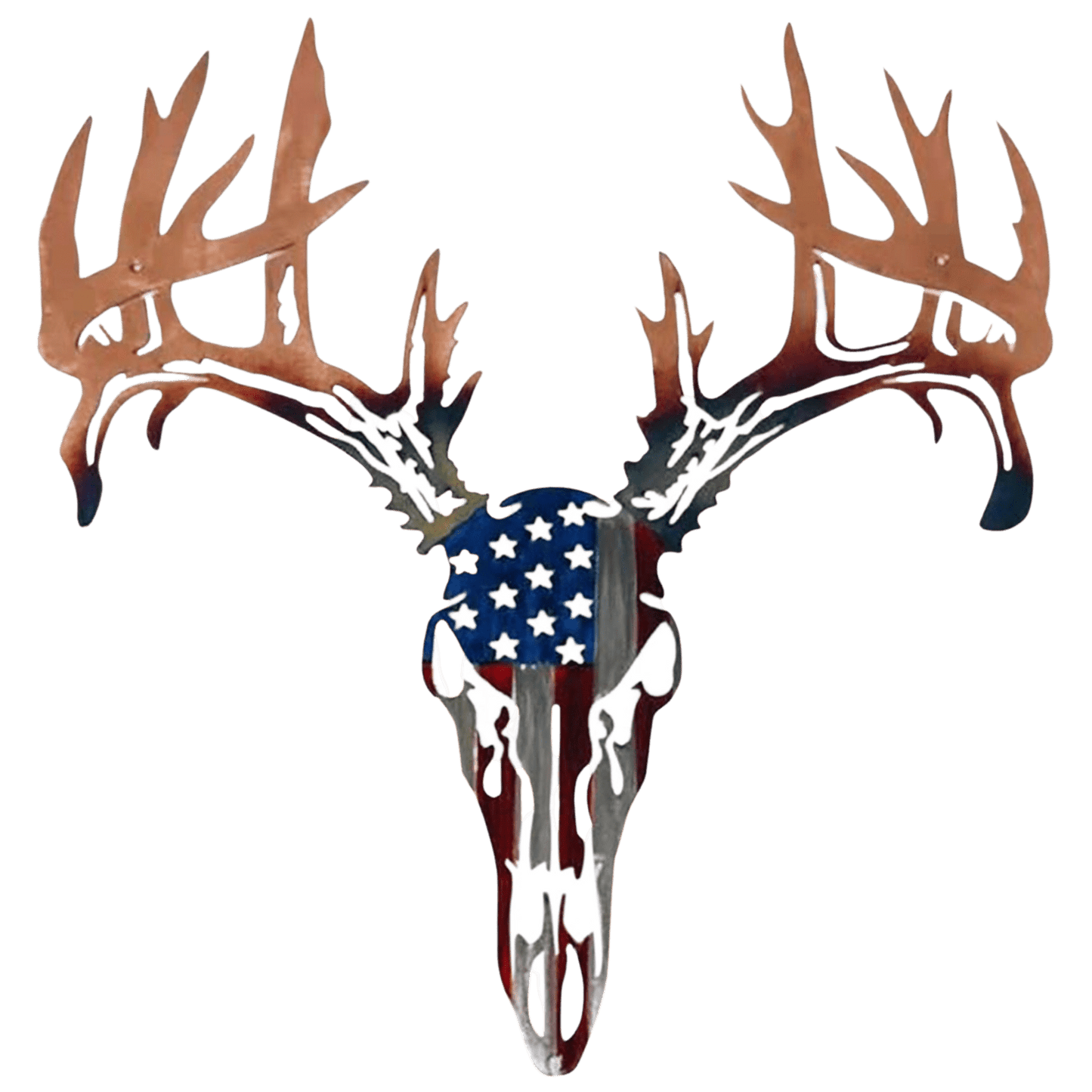 Silhouettes Patriotic Metal Deer Head Metal Wall - Home Decor Gifts and More