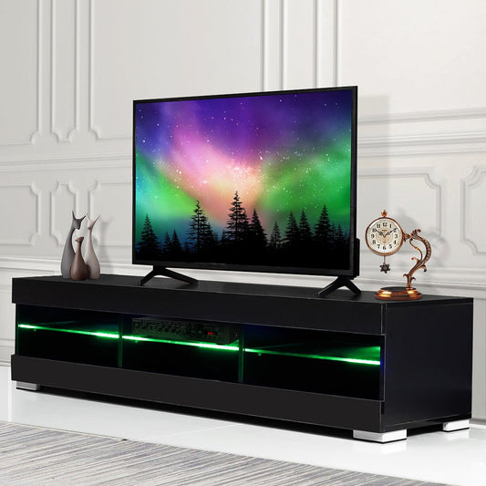 57&#39;&#39; TV Cabinet Modern LED TV Stands Living Room Furniture Detachable TV Unit Bracket with 6 Open Drawers Home Furnishings | Decor Gifts and More