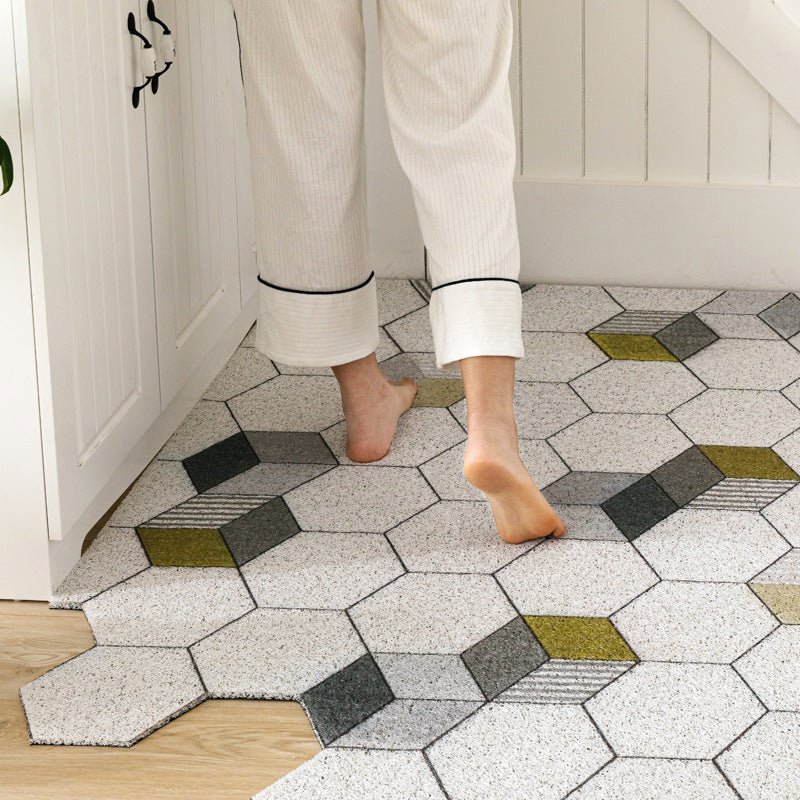 Non-slip Washable Hexagon Printed Custom Cut Doormat Carpet | Decor Gifts and More