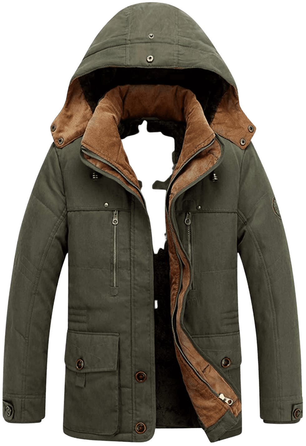 Lentta Men's Casual Winter Warm Thick Hooded Heavy Fleece Lined Parka Jacket Coat - Home Decor Gifts and More