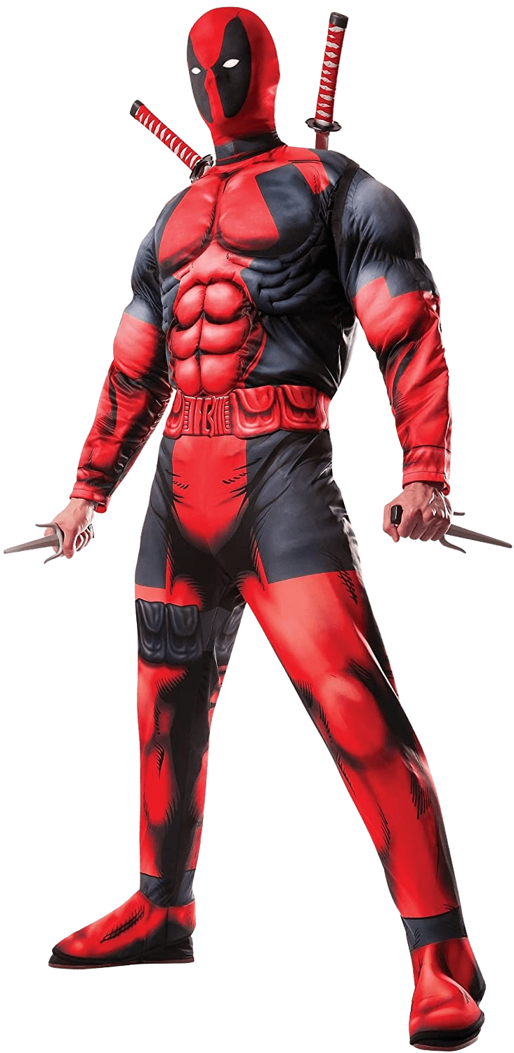 Marvel Men's Universe Classic Muscle Chest Deadpool Costume | Decor Gifts and More