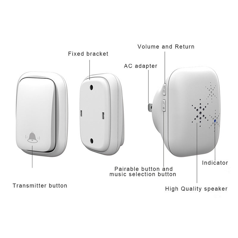 Self-generating Wireless Doorbell Waterproof And Battery-free Two-to-one Doorbell | Decor Gifts and More