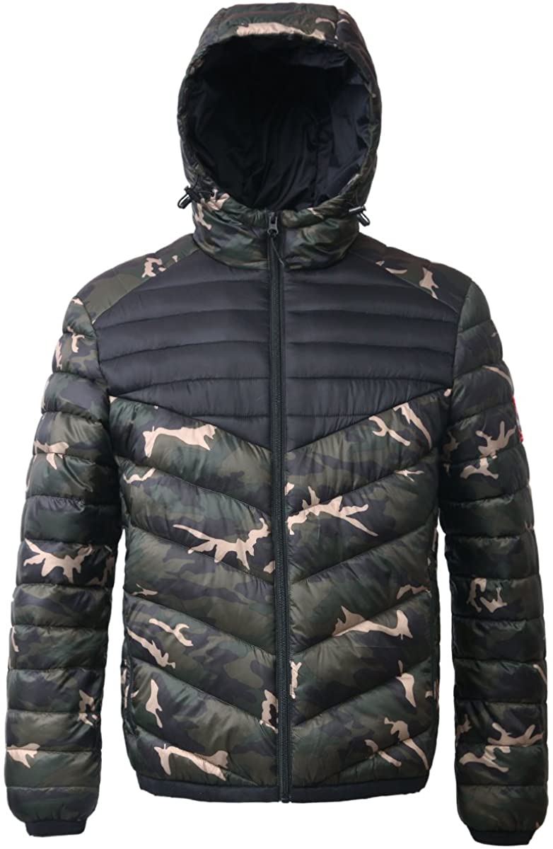 Men's Lightweight Water-Resistant Hooded Puffer Jacket Coat - Home Decor Gifts and More
