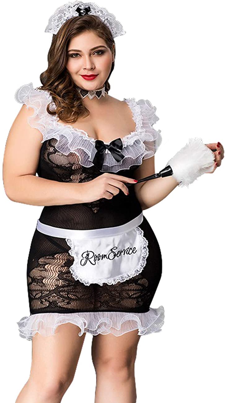 Women Sexy Plus Size French Maid Lingerie Halloween Party Servant Cosplay Costumes Outfit | Decor Gifts and More