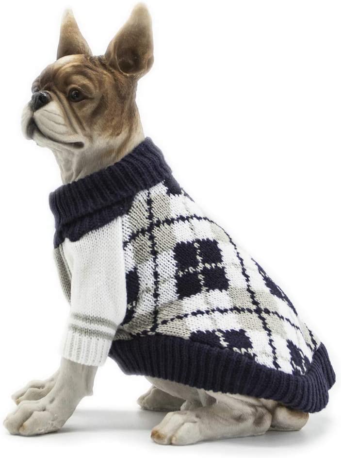 Med Navy blue Dog Sweater Cold Weather Coats Winter Dog Apparel Dog Knitwear Clothing - Home Decor Gifts and More