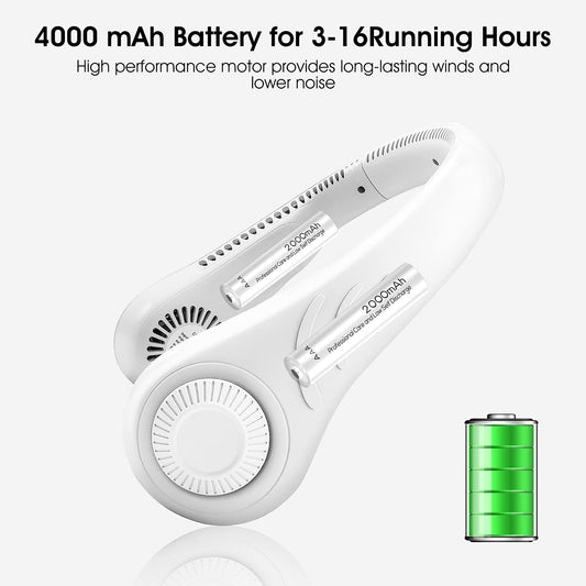 Neck Fan Portable Bladeless Personal Fans 360° Cooling USB Rechargeable Headphone Design 3-Speed Adjustment for Outdoor Indoor Sports Travel Rest - Home Decor Gifts and More