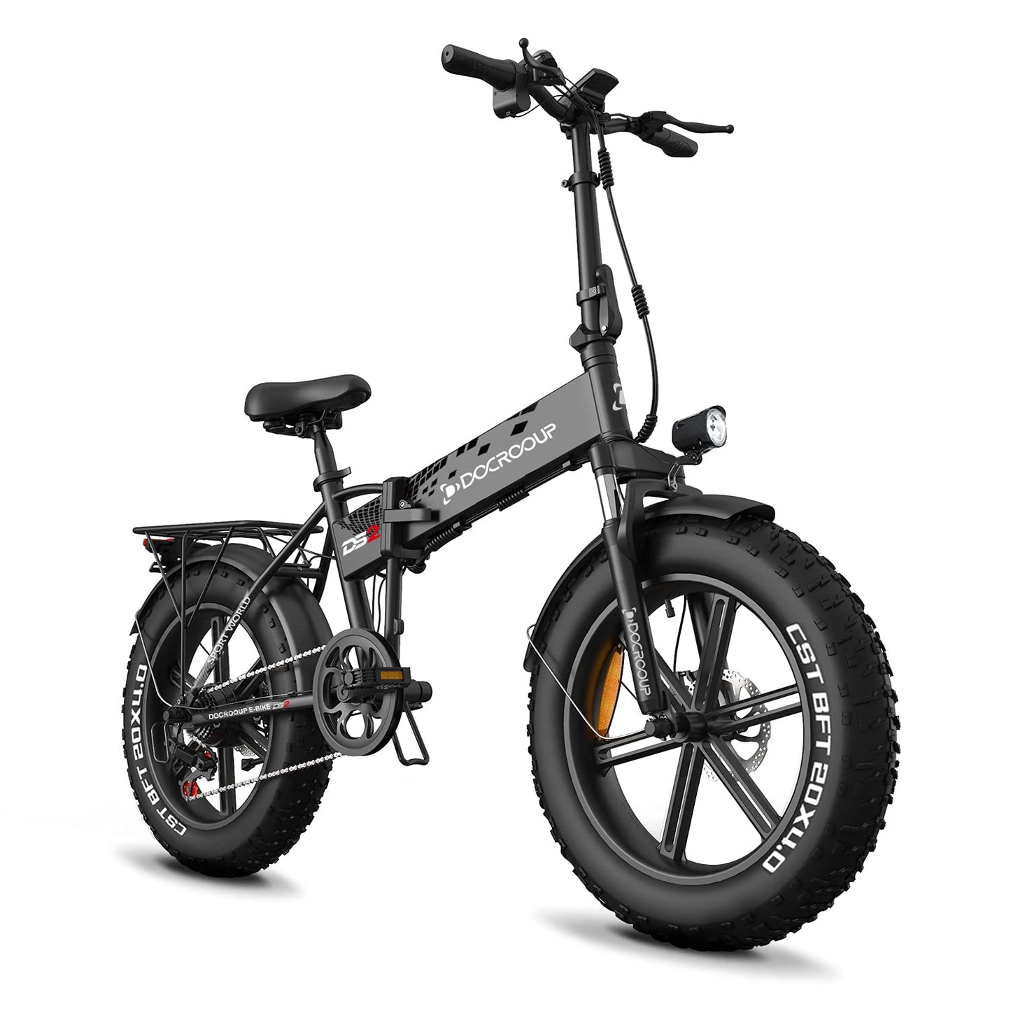 Folding Electric Bike Adults - 32mph Maximum Endurance 50Mile 4-5Hours Fast Charge 750w Motor City Snow Beach Ebike Docrooup DS2 Electric Bicycles Cruise Control Electric Bike for Adults Fat Tire(B) | Decor Gifts and More
